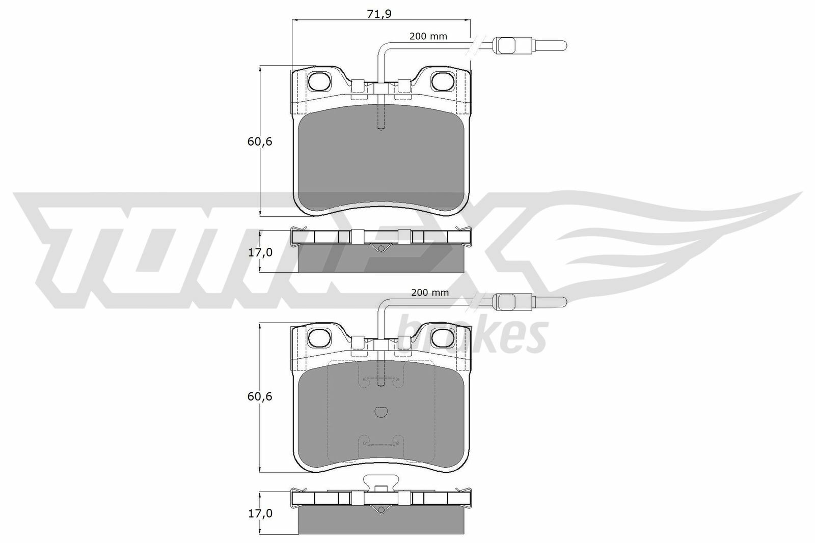 Sada brzdových destiček, kotoučová brzda TOMEX Brakes